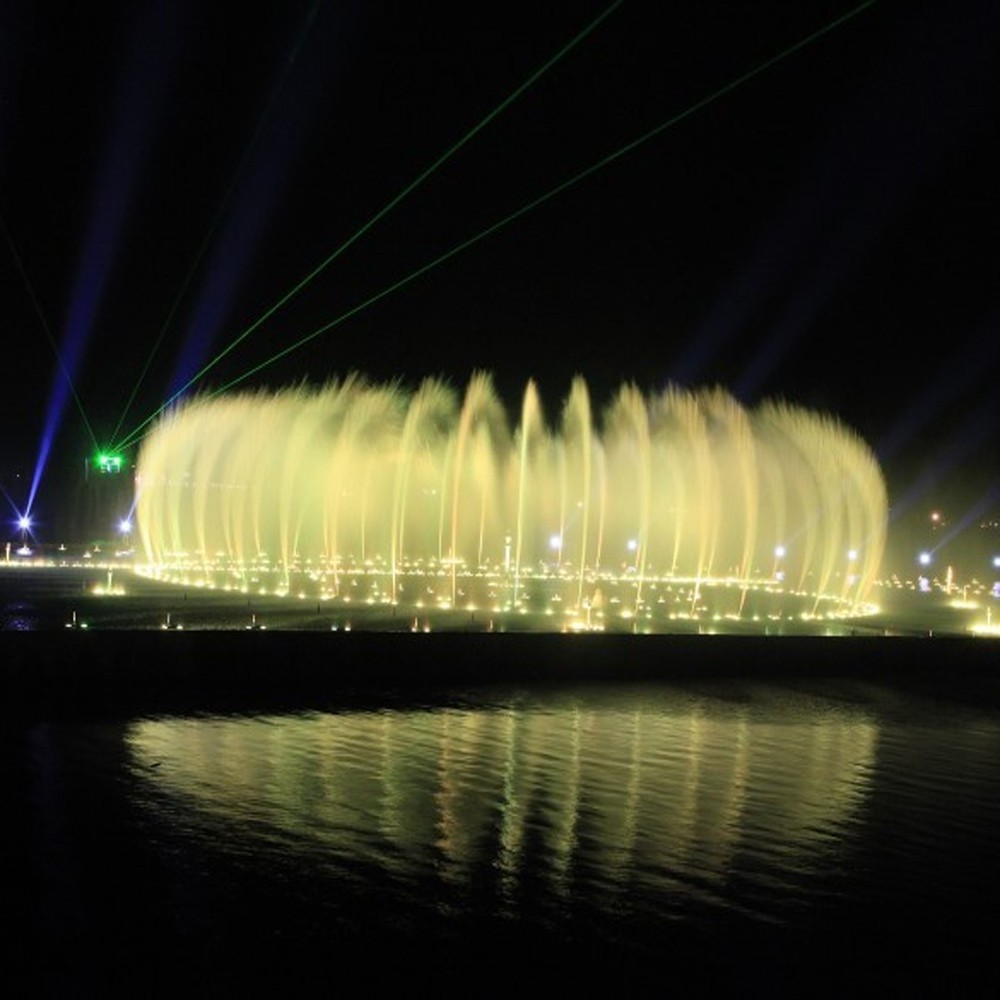 Large Music Dancing Water Fountain Round Fountain on Lake Design by Rainbows Fountain