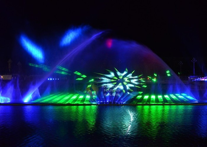 3D Laser holographi Water Screen Movie Projector Fountain With Outdoor Musical Fountain