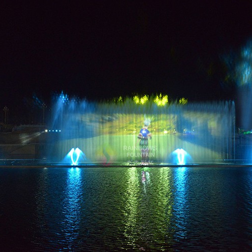 3D Laser holographi Water Screen Movie Projector Fountain With Outdoor Musical Fountain