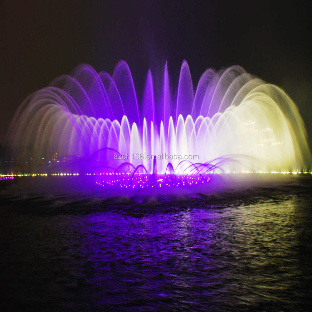 Large Music Dancing Water Fountain Round Fountain on Lake Design by Rainbows Fountain