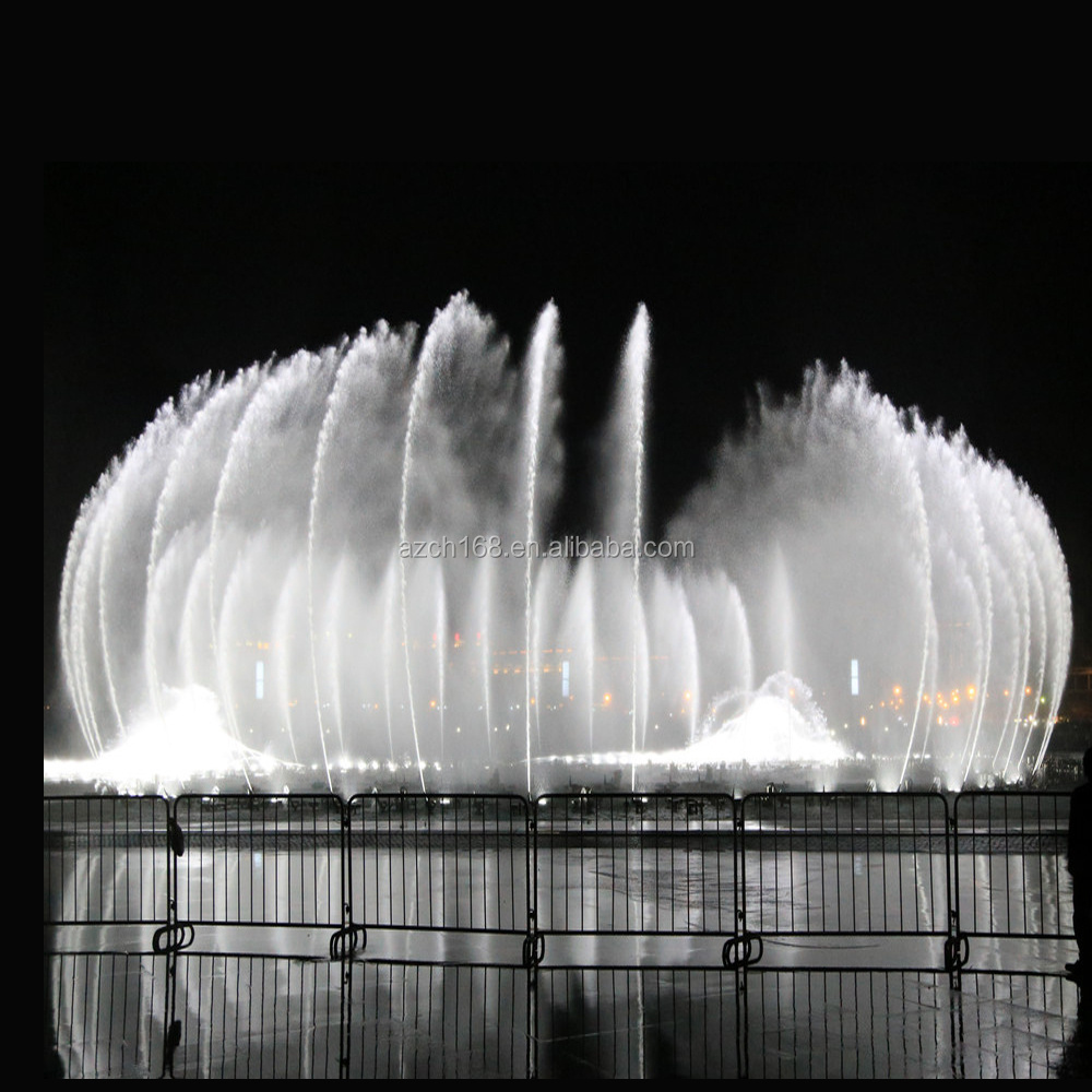 Large Music Dancing Water Fountain Round Fountain on Lake Design by Rainbows Fountain