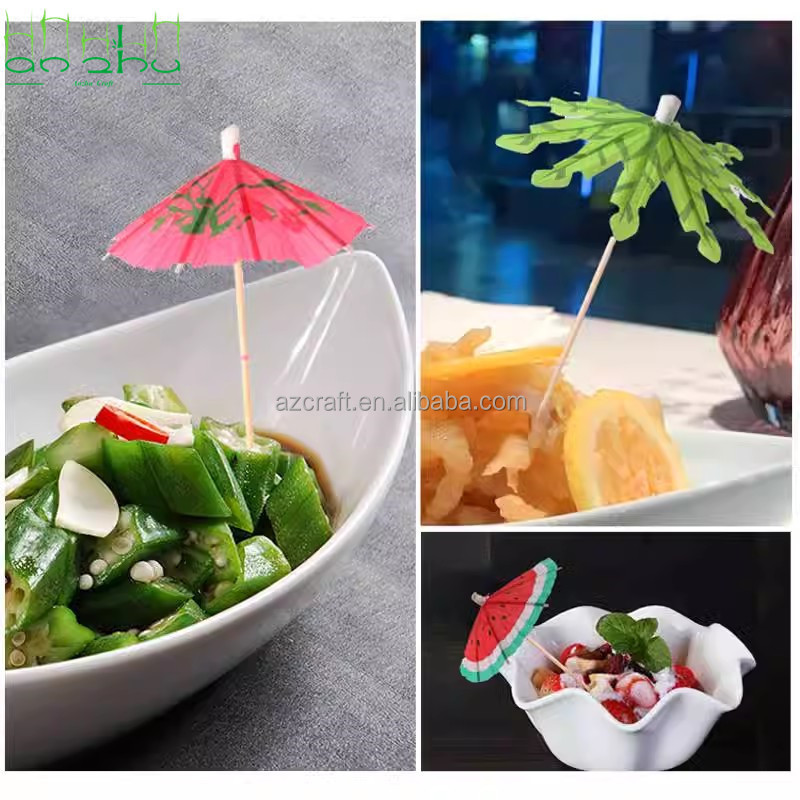 2024 Drink Umbrellas Cocktail Picks Multicolor Party Toothpicks for Appetizers Sandwich Cupcake