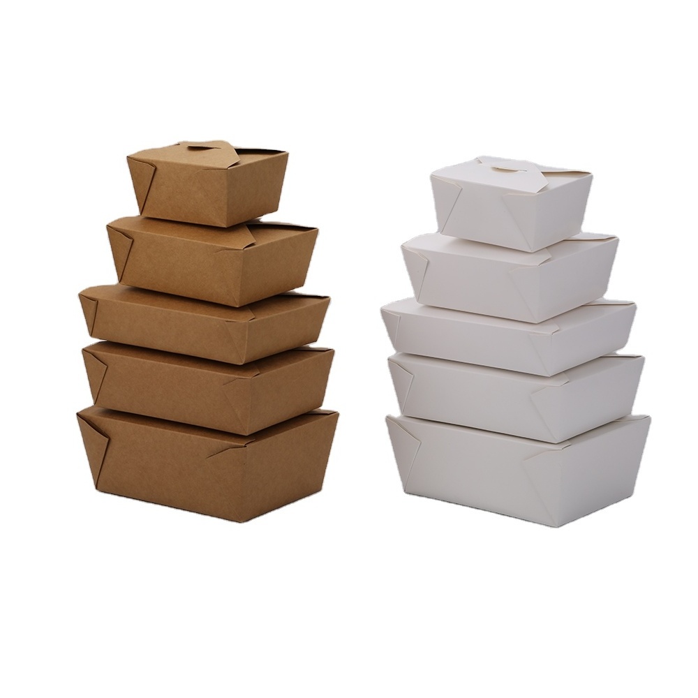 Food Box & Burger Takeaway Kraft Paper Popular Restaurant Dishes & Plates Food Container Customisable Paper Noodle Box