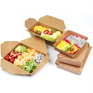 Food Box & Burger Takeaway Kraft Paper Popular Restaurant Dishes & Plates Food Container Customisable Paper Noodle Box