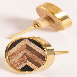 This cabinet knob is a unique mixture of resin and wood The brown wood merges well with the white resin The wood  grains and