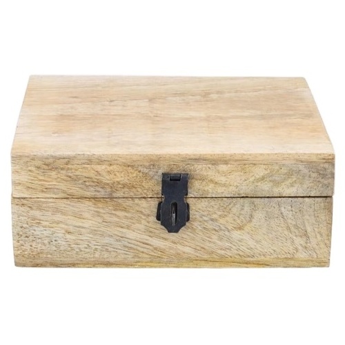 Whole sale Rectangle wooden packing box wood storage case mango wood box with lock