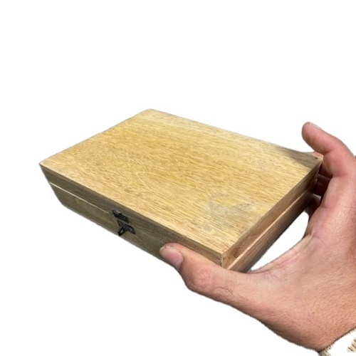 Whole sale Rectangle wooden packing box wood storage case mango wood box with lock