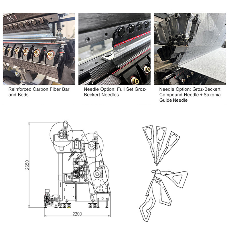 A-ZEN China Big Factory Good Price HKS3M pattern disc drive Electronical let-off warp knitting machine for SOFA FABRIC