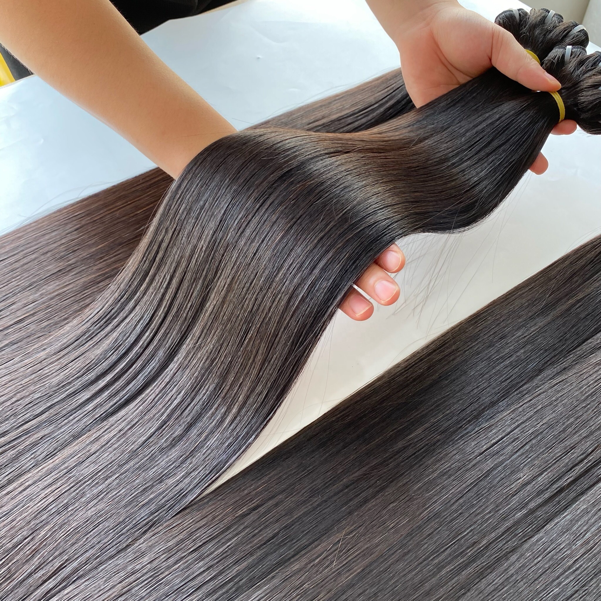 Cheap Price Bone Straight Hair Extensions Wholesale Remy Vietnamese 100% Human Hair Double Drawn Pure Raw Virgin Raw Hai