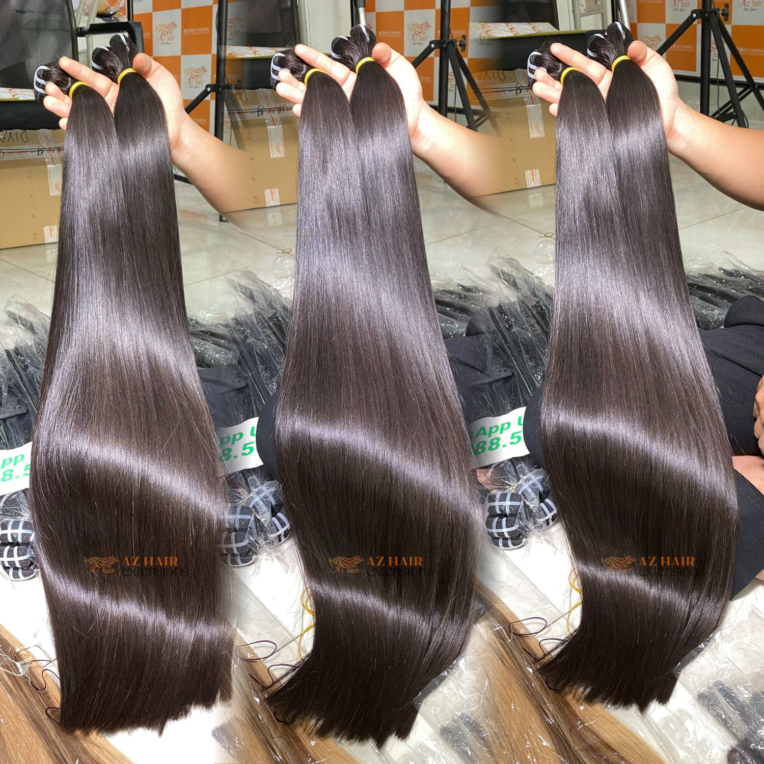 Raw Vietnamese Hair Weft Silky Bone Straight Cuticle Aligned Factory Price Cut From 100% Real Unprocessed Hair