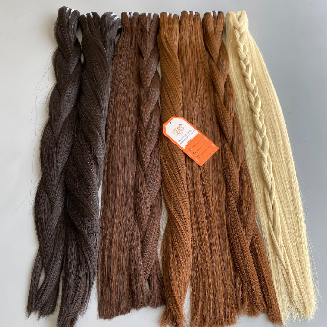 Wholesale Asian Pu Leather Weft Double Tab Weft Double Hair Extensions Drawing Virgin Hair Hole Genius Weft