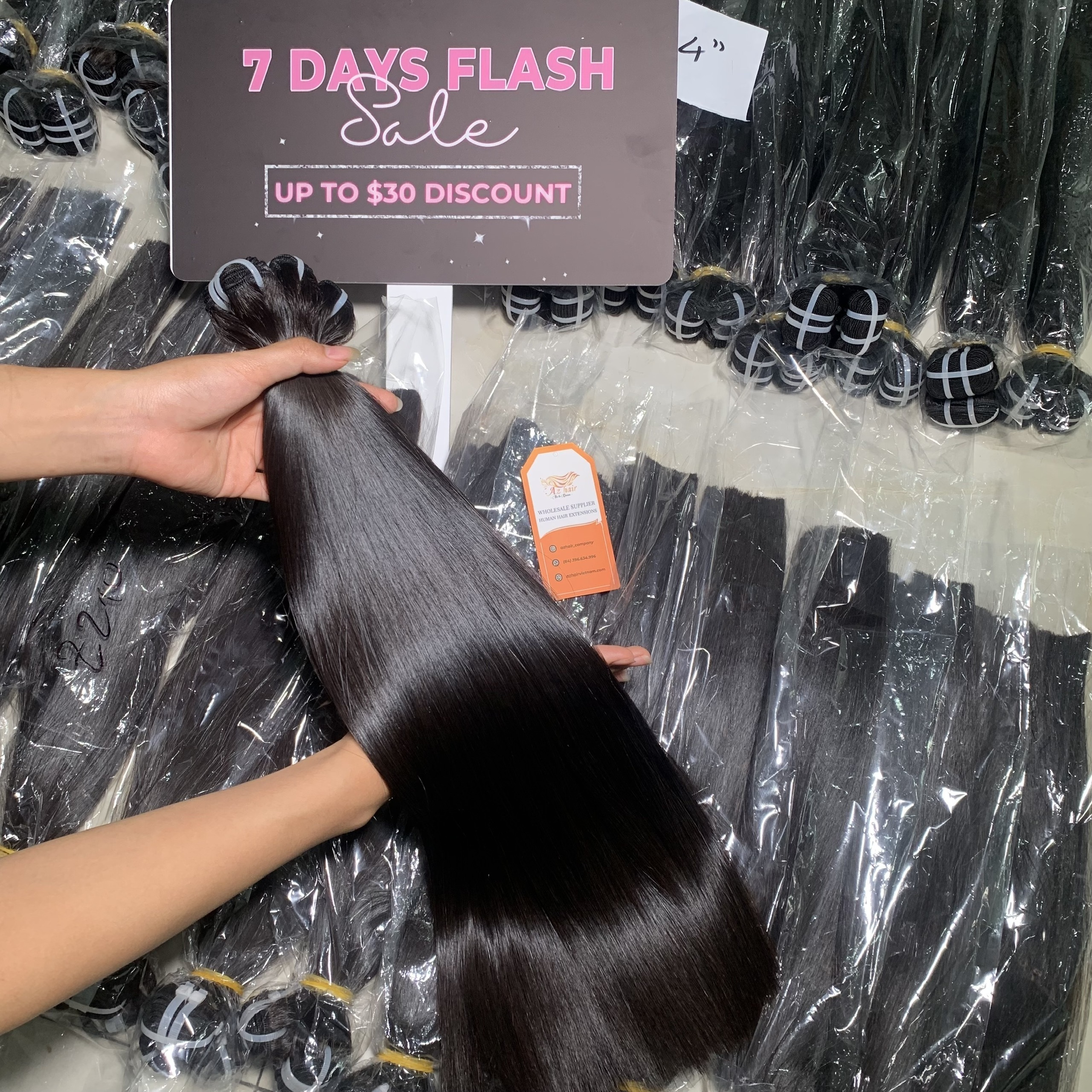 Best Seller Natural Color Vietnamese Bone Straight Human Hair, Raw Vietnamese Hair Vendor Length 6