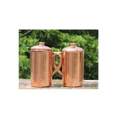 Fancy Plain And Hammers Design Copper Jug For Home Drinking Water Copper Serving Jug Wine Glass Jug Shiny Polish Cheap Price