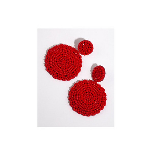 Modern Look Hand Made Round Shape Embroidery Earrings Home Daily Use Good Quality Girls And Women Earring Party For Best Selling