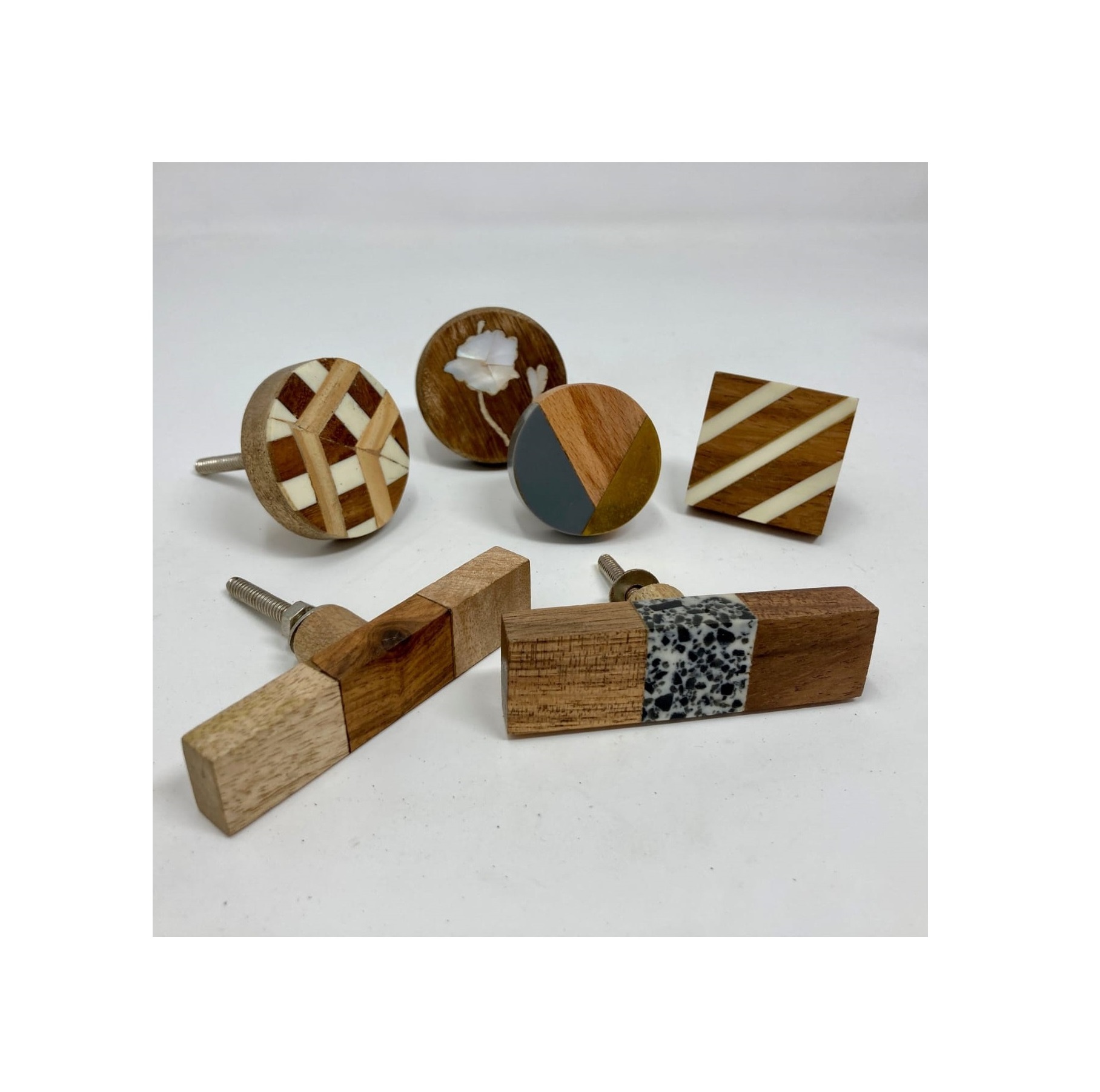 Wood Resin bone horn brass drawer door cabinet knobs & Pull Handle glass cloche wooden knob wood and stone knobs And Brass