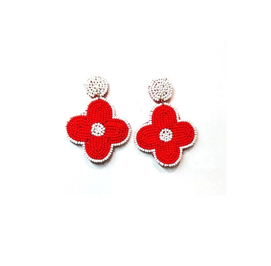 Popular Style Hand Made Flower Shape Embroidery Earrings Home Daily Use Good Quality Girls Women Earring Party Wear Use