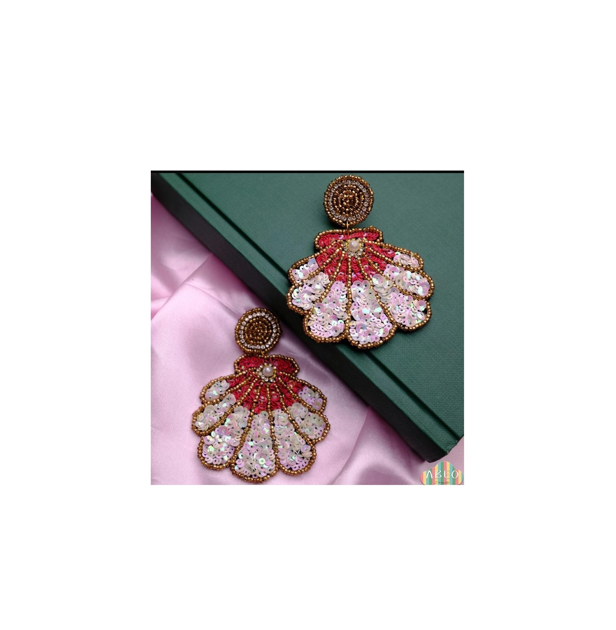 New look Handmade Durable Fashion Jewelry Embroidery Earrings Best Quality  Beaded Hand Embroidered Seed Beaded Earrings