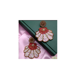 New look Handmade Durable Fashion Jewelry Embroidery Earrings Best Quality  Beaded Hand Embroidered Seed Beaded Earrings