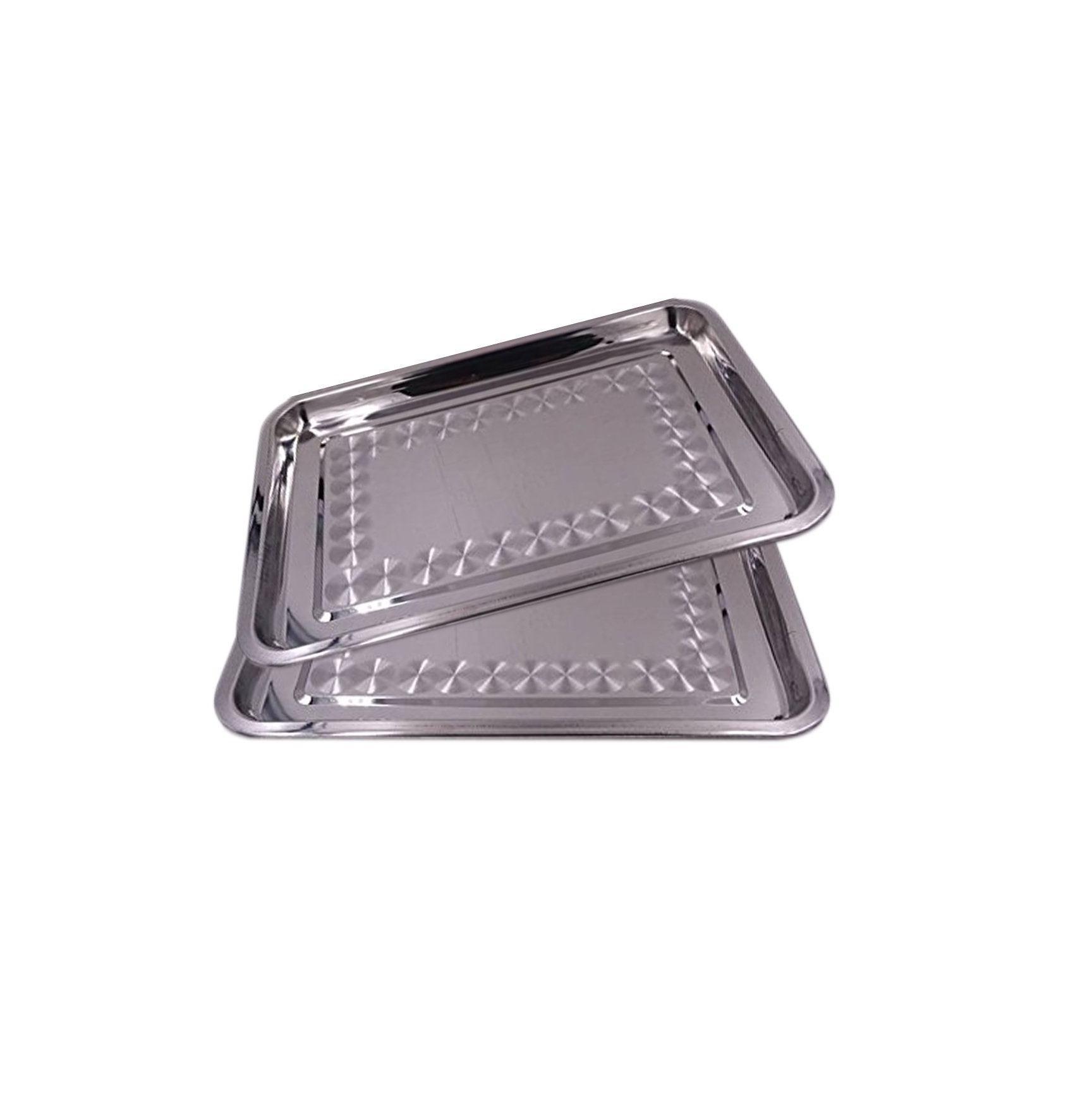 High End Stainless Steel Tray High Standard Quality Bar Serving Steel Royal Design Tray Square Shape Steel Tray For Luxury Hotel