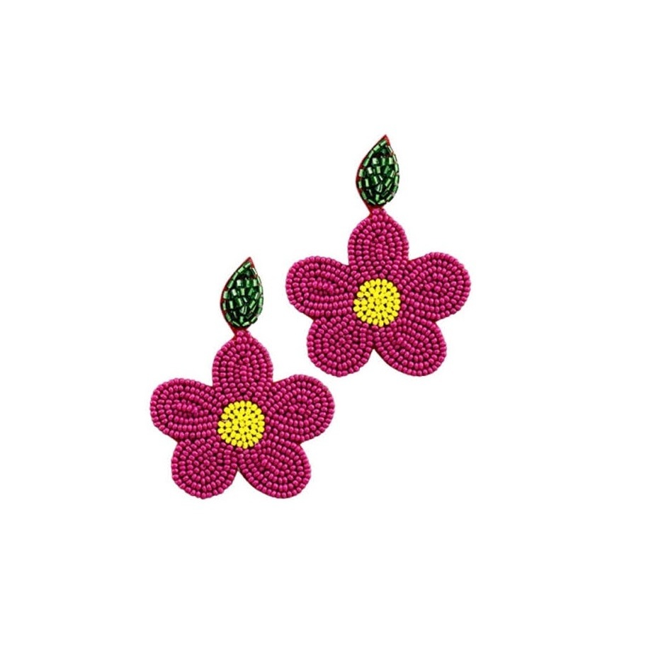 Popular Style Hand Made Flower Shape Embroidery Earrings Home Daily Use Good Quality Girls Women Earring Party Wear Use