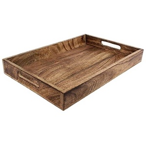 Top Selling high quality Designer Wooden Tray wholesale With handle Latest Serving Wood tray square Shape Customized Packing