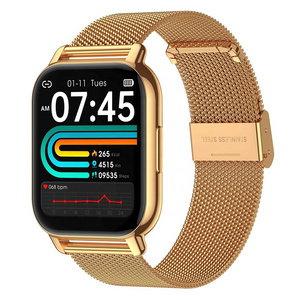 1.85 Inch HD Large Color Screen Stainless Steel Strap RTL8763 Chip BT Phone Calling Health Sports Smart Watch P66 for Men Women