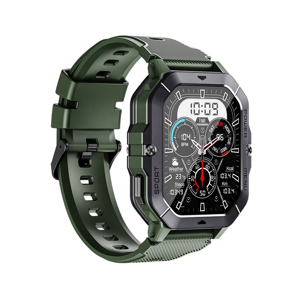 Waterproof 1ATM Smart 2.02 Inch Large Full Touch Screen 410 mAh Battery C28 Make Calls Heart Rate SpO2 Fitness Wrist Watch