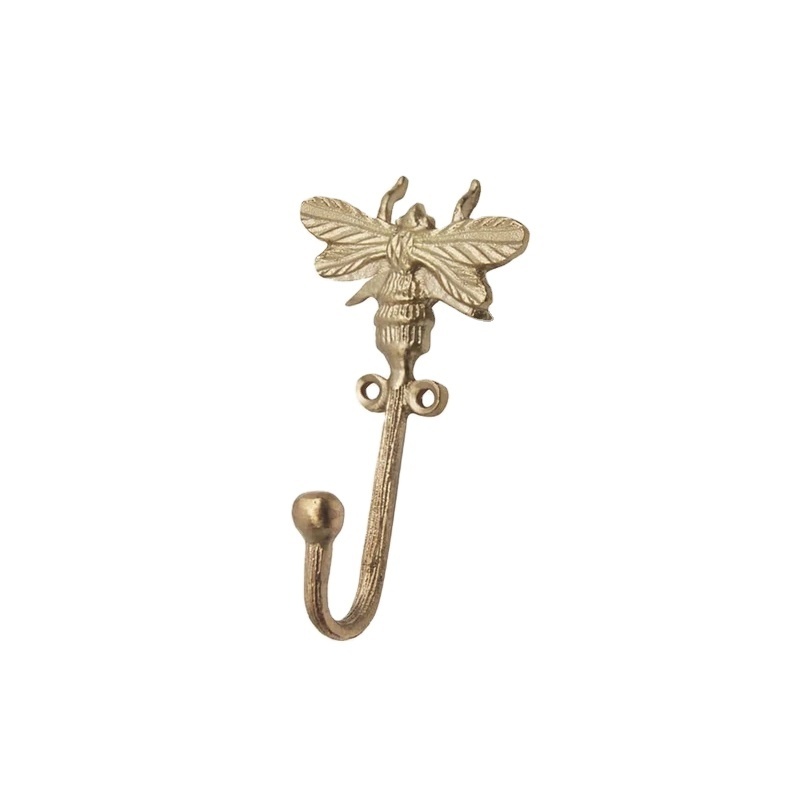 Brass Queen Bee Single Hook Design Coat racks Queen Bee Wall hook Decorative Gift Handicraft Hooks Hangers