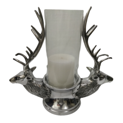 Deer candle holder Pillar holder Tea light with Glass Hurricane