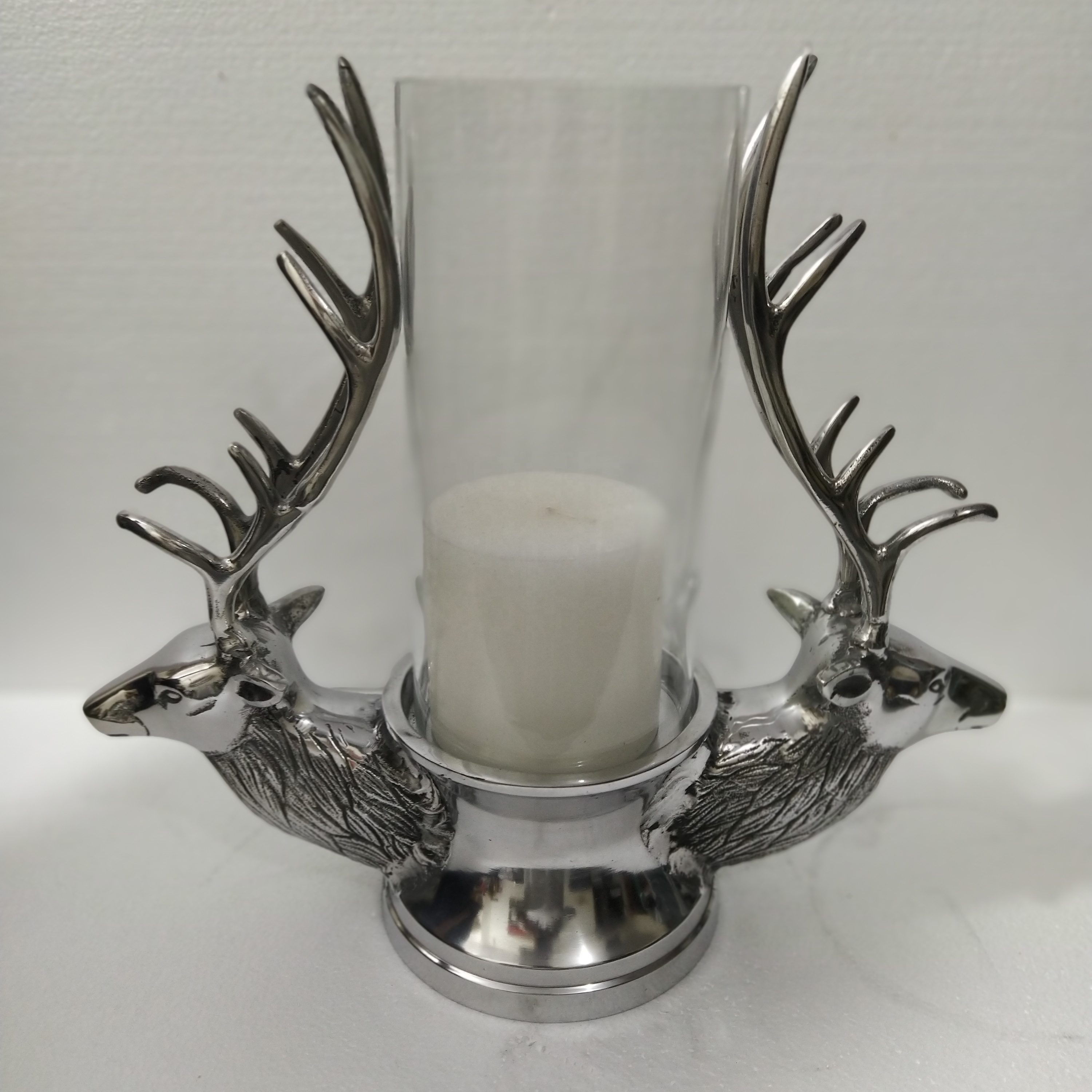 Deer candle holder Pillar holder Tea light with Glass Hurricane