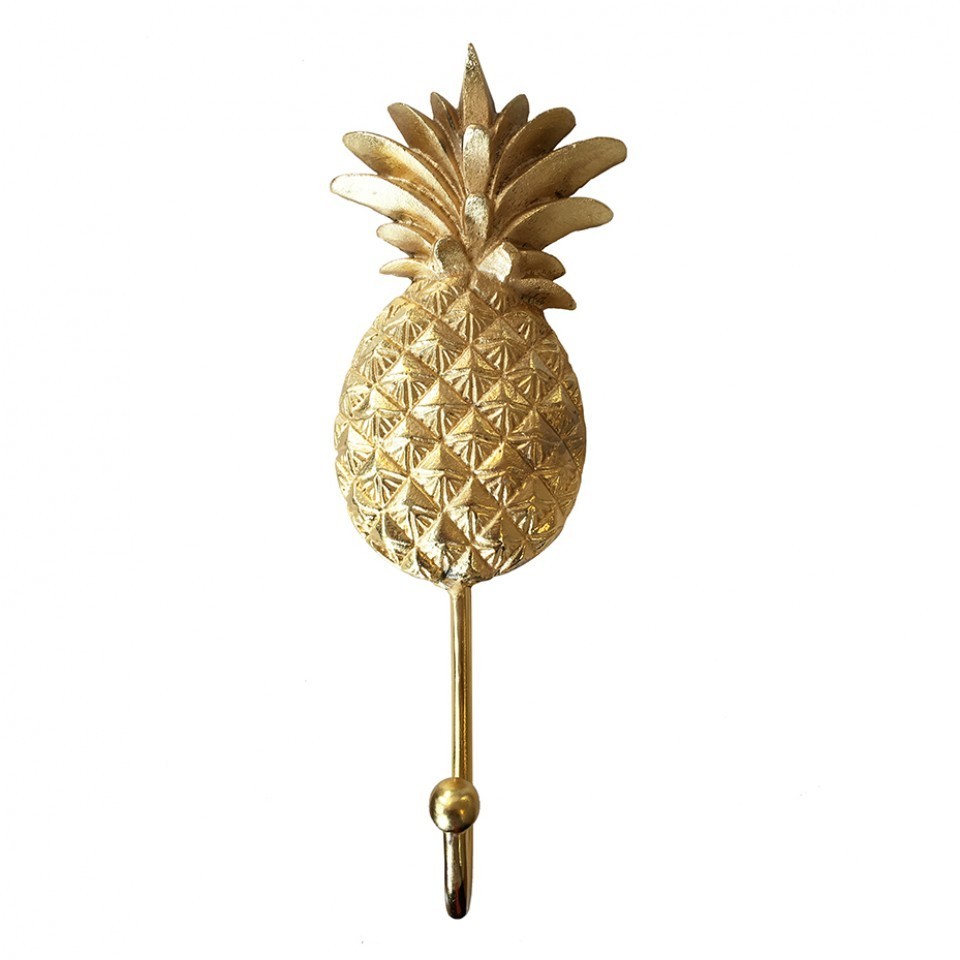 Pineapple Wall Hooks Metal 5 hooks rail