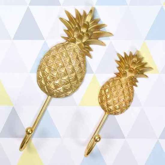 Pineapple Wall Hooks Metal 5 hooks rail