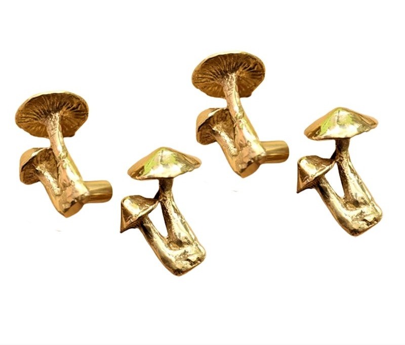 Solid Brass Gold Brass Cabinet Knobs and Pulls Mushroom High Quality Customized Cabinet Handle Knobs