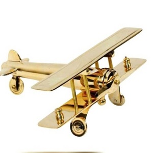 Vintage Brass Aeroplane Model Handmade Metal Aeroplane Sculpture Model For Decoration Aircraft Model