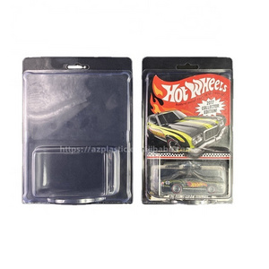 Customized Clear PVC PET Plastic Hot Wheels Premium Protector Toy Car Folding Blister Packaging Box With Hand Hole