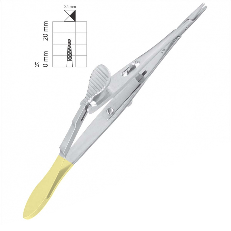 Professional Use Castroviejo Needle Holder Forceps With TC and gold handle Made in Pakistan