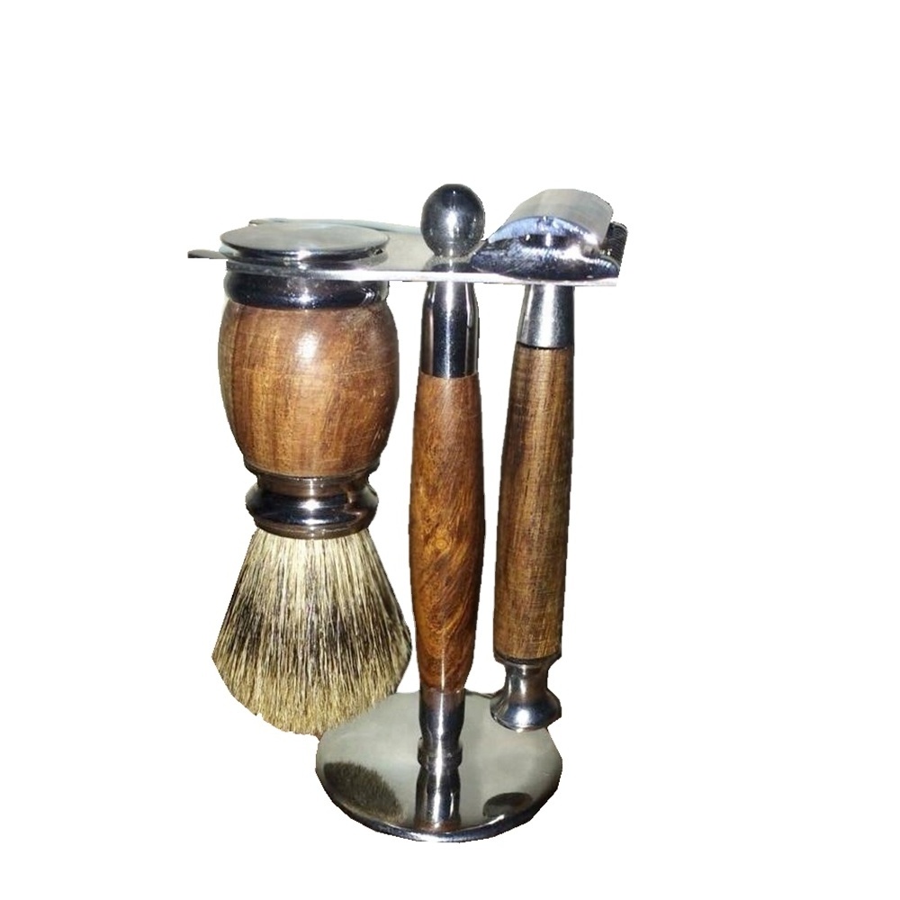 Custom Beauty Saloon And Personal Tools Kits Stainless Steel Clean Shave Kit Barber Shop Shaving Set with Stainless Steel