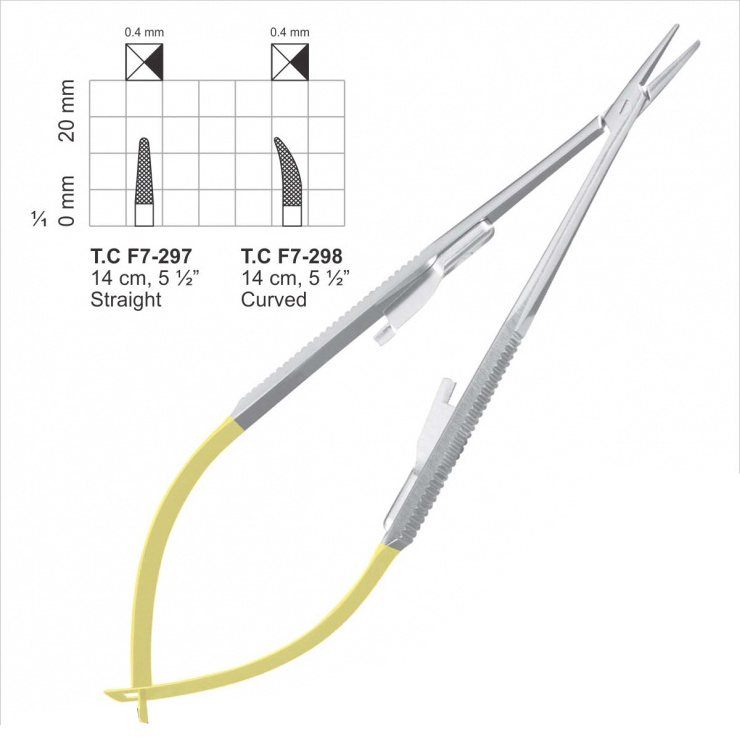 Professional Use Castroviejo Needle Holder Forceps With TC and gold handle Made in Pakistan