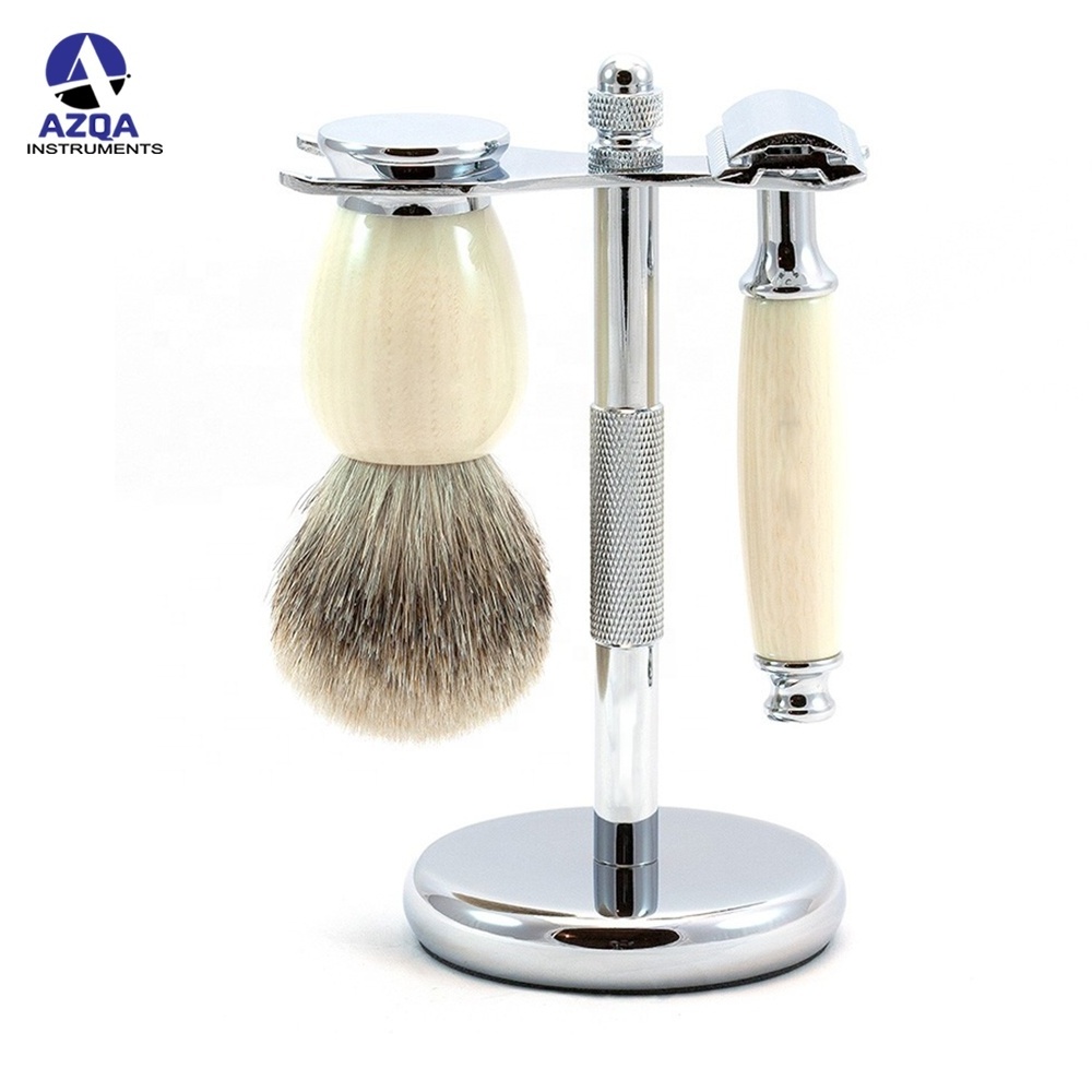 Custom Beauty Saloon And Personal Tools Kits Stainless Steel Clean Shave Kit Barber Shop Shaving Set with Stainless Steel