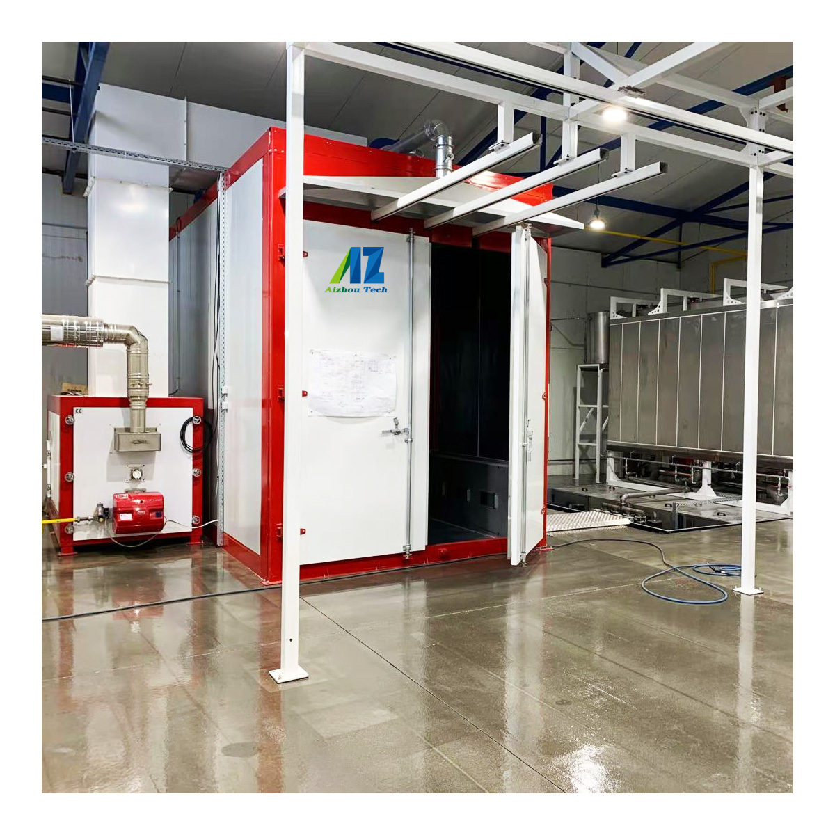 Track Powder Coating Curing Oven with Overhead Conveyor