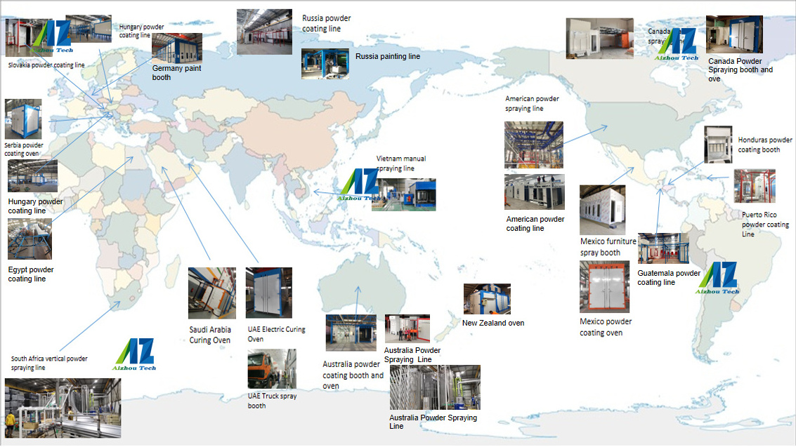 Full Powder Coating Systems Semi-automatic Production Powder Coating Plant Line For Flat Shape Metal Products