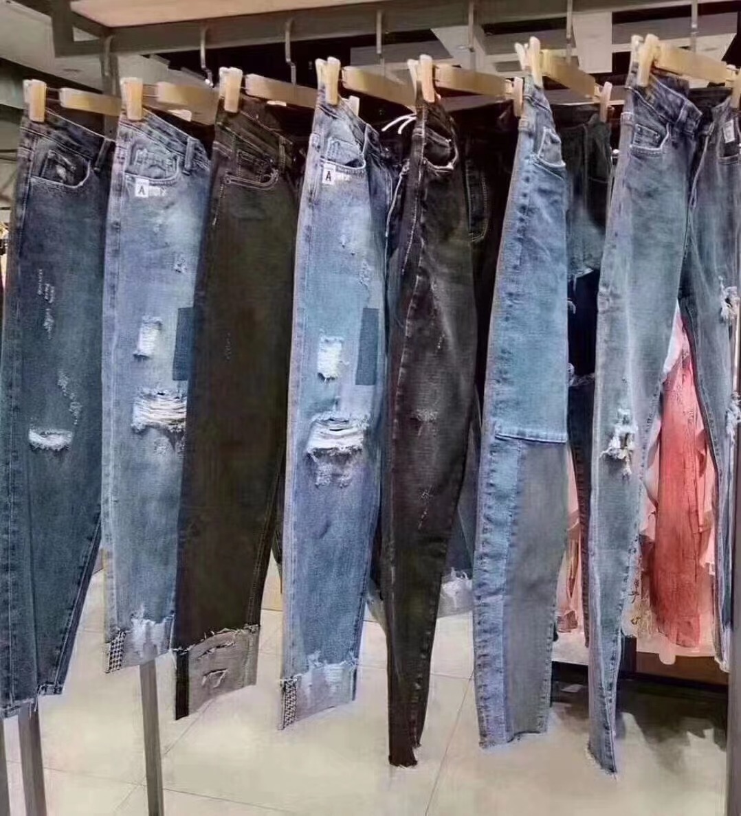 Used Clothes Second Hand Clothes Items mixed design  clean women's jeans used clothes bales