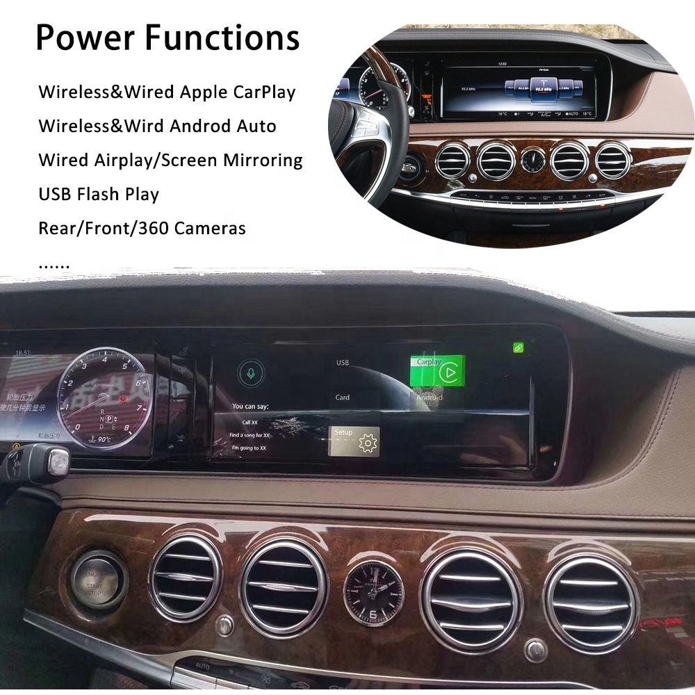 Car Multimedia Wireless Apple CarPlay For Mercedes S Class W222 CarPlay Android Auto Retrofit Module Smart TV Box