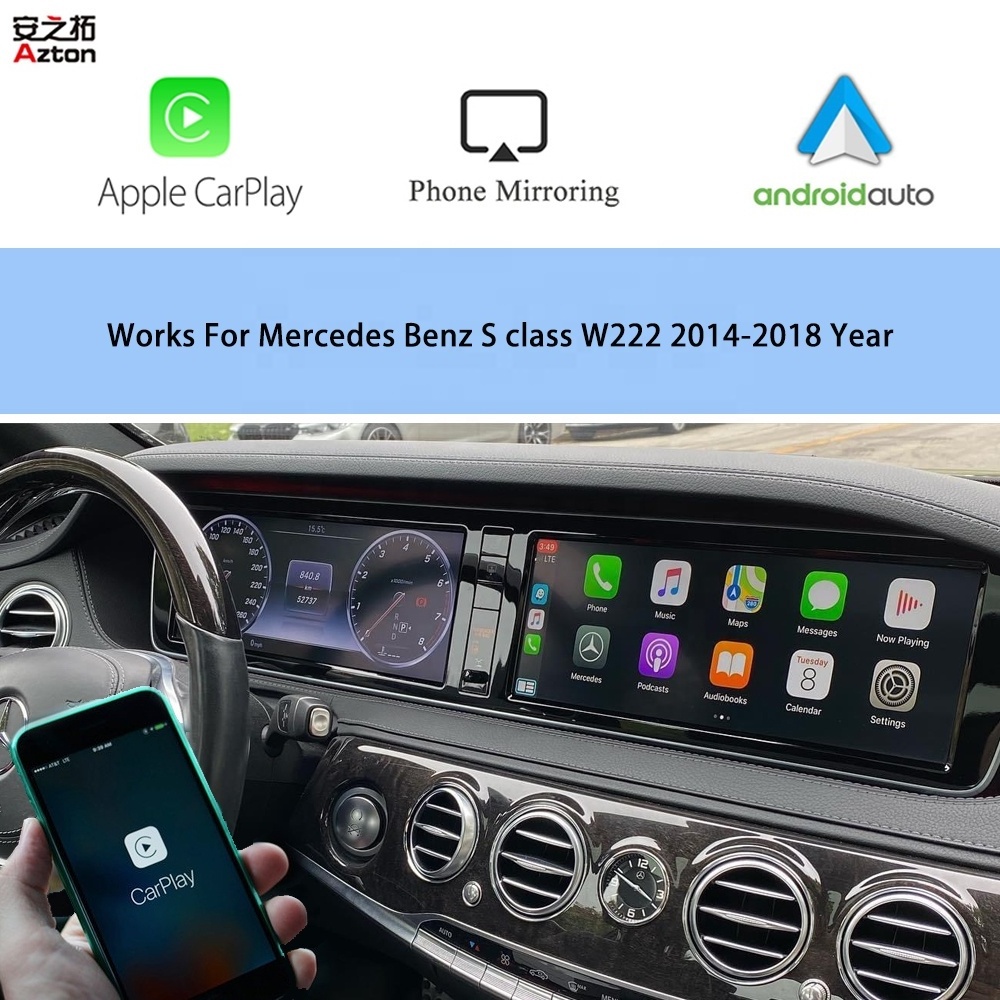 Car Multimedia Wireless Apple CarPlay For Mercedes S Class W222 CarPlay Android Auto Retrofit Module Smart TV Box