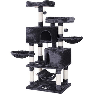 Multi-Level Cat Tree Condo with Sisal Scratching Posts Perches Houses Hammock and Baskets Cat Tower Furniture for Kitty Activity