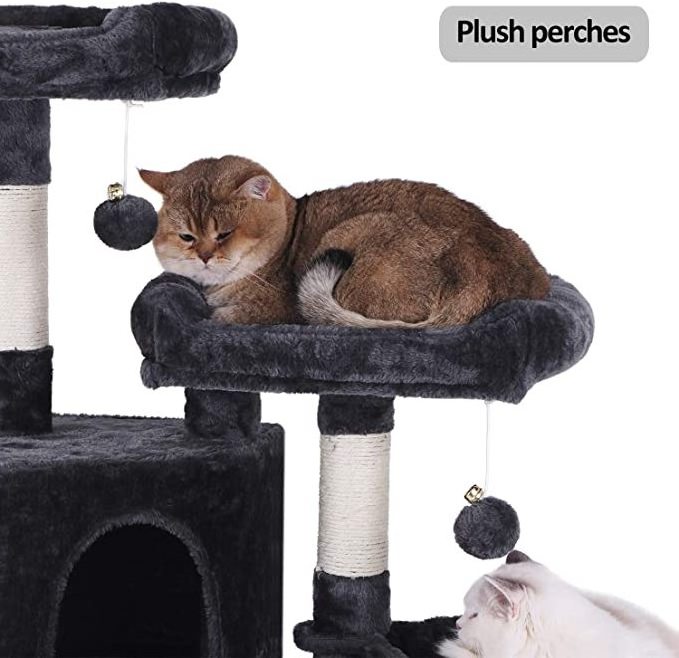 Multi-Level Cat Tree Condo with Sisal Scratching Posts Perches Houses Hammock and Baskets Cat Tower Furniture for Kitty Activity