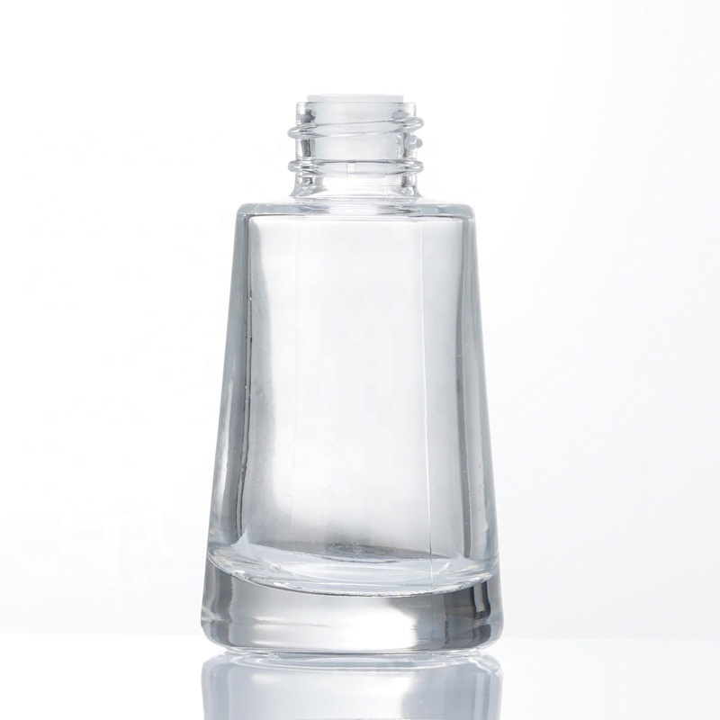 New design Switch push button flat shoulder Pyramid shape 30ml essential oil bottle cosmetic glass dropper bottle for serum