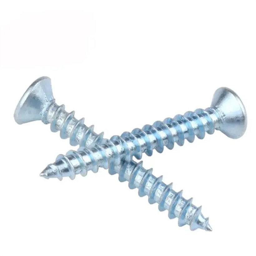 Blue White Zinc Flat Head Phillips Gb846 Hardened Wood Screws Self Tapping Screw