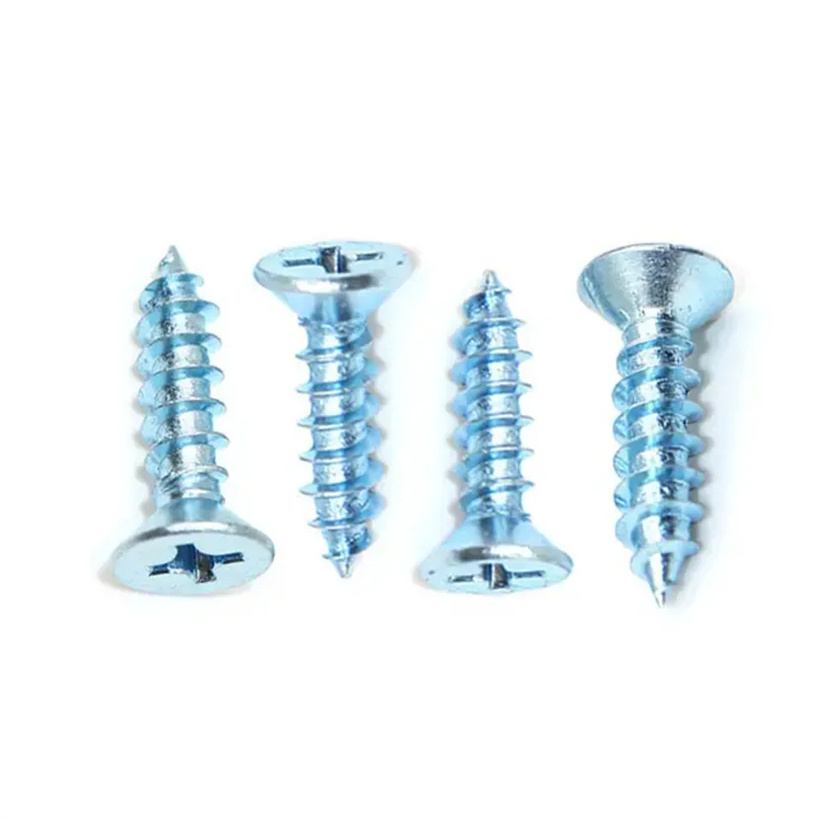 Blue White Zinc Flat Head Phillips Gb846 Hardened Wood Screws Self Tapping Screw