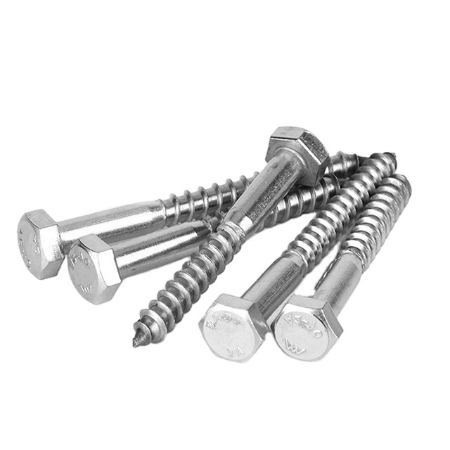 Stainless Steel DIN571M5 M6 M7 M8 M10 M12 Hexagon Hex Head Coach Lag Bolt Screw Self Tapping Wood Screw